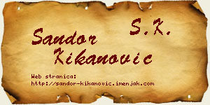 Šandor Kikanović vizit kartica